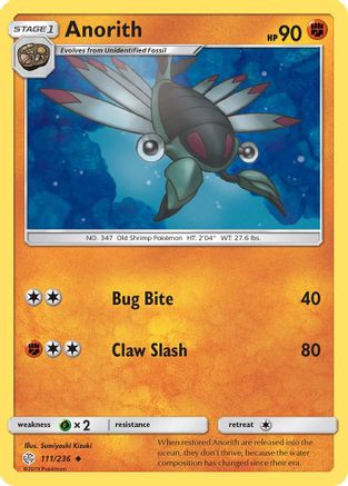 Anorith 111/236 - SM Cosmic Eclipse Reverse Holofoil