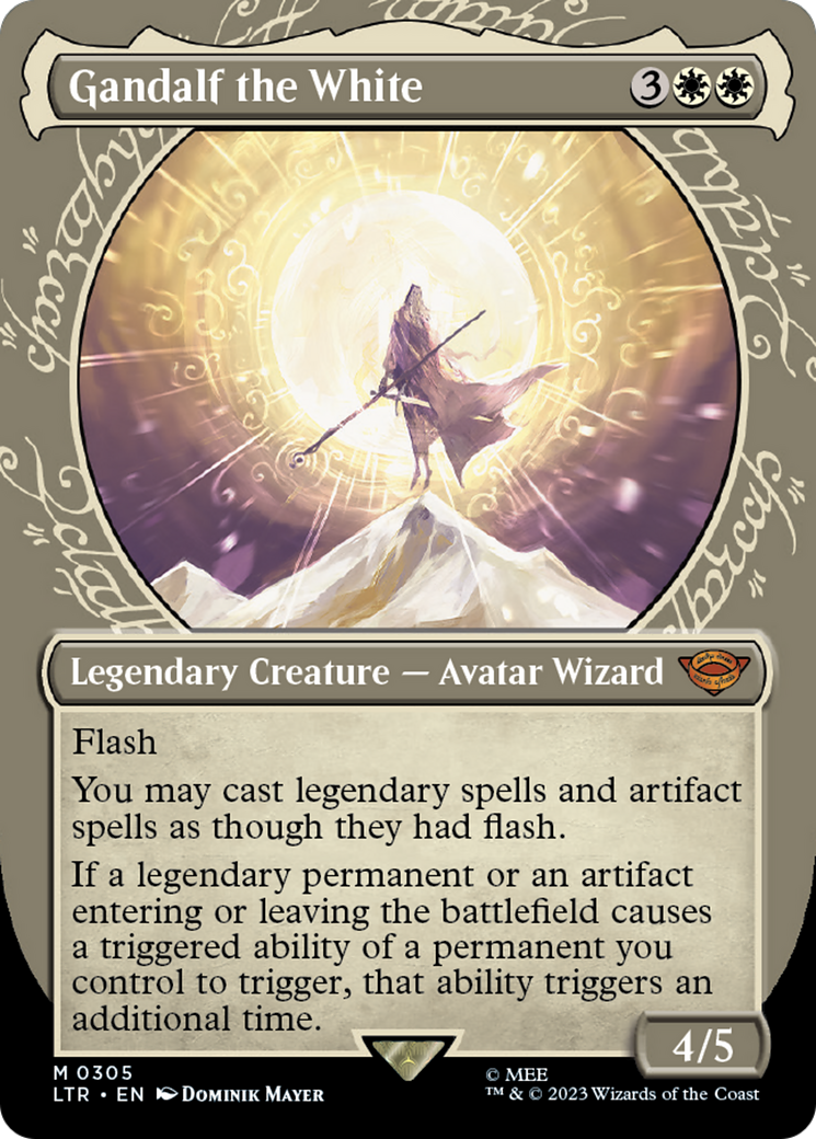 Gandalf the White (LTR-305) - The Lord of the Rings: Tales of Middle-earth: (Showcase) (Borderless) Foil