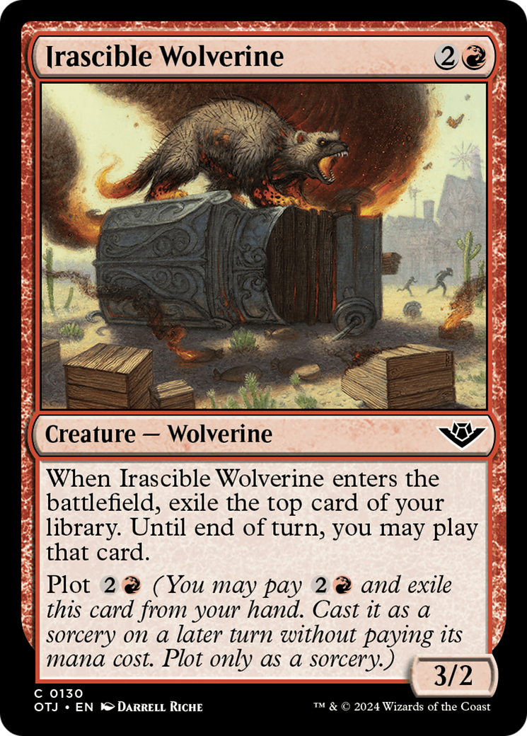 Irascible Wolverine (OTJ-130) - Outlaws of Thunder Junction Foil