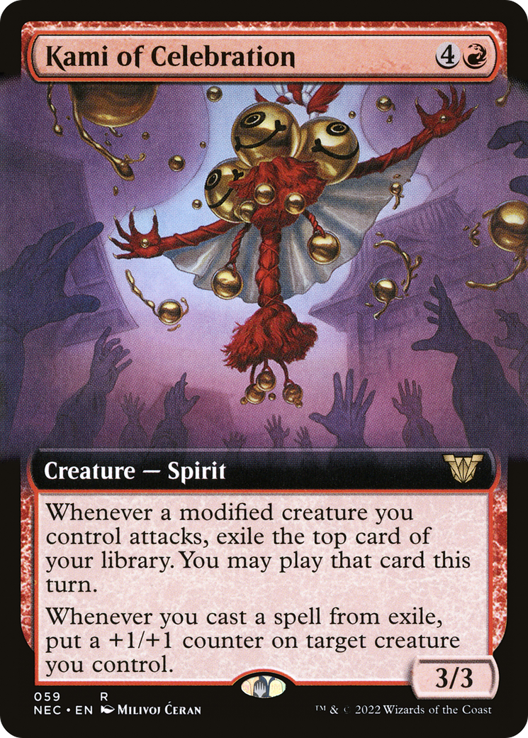 Kami of Celebration (NEC-059) - Neon Dynasty Commander: (Extended Art)