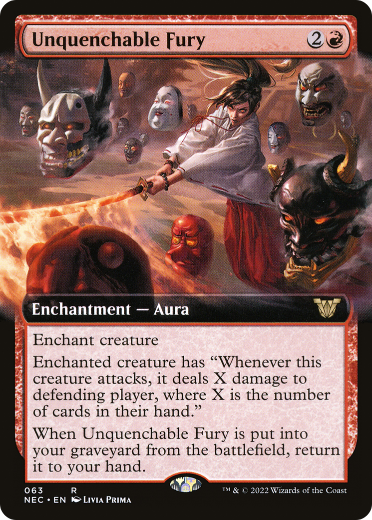 Unquenchable Fury (NEC-063) - Neon Dynasty Commander: (Extended Art)