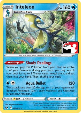 Inteleon () 058 - Prize Pack Series Cards