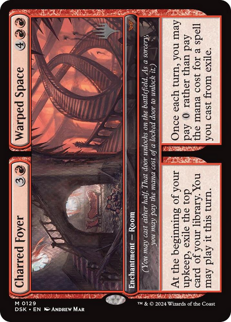 Charred Foyer // Warped Space (PPDSK-129) - Duskmourn: House of Horror Promos Foil