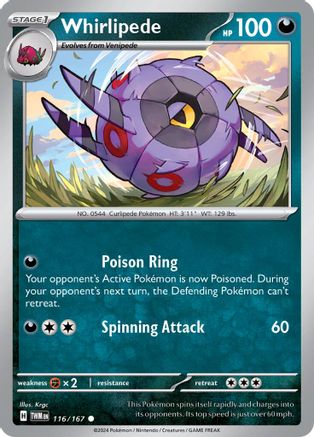 Whirlipede 116/167 - SV06 Twilight Masquerade Reverse Holofoil