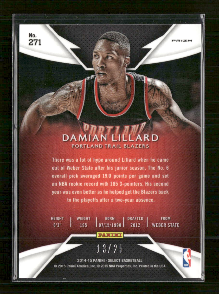 2014-15 Panini Select Prizms Tie Dye Damian Lillard #/25 #271