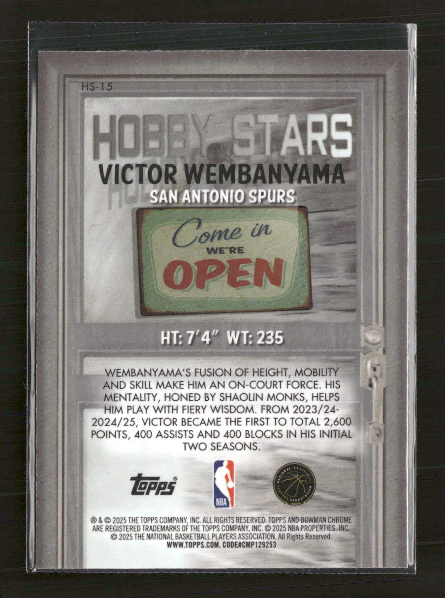 2025-26 Bowman Hobby Stars Victor Wembanyama #HS-15