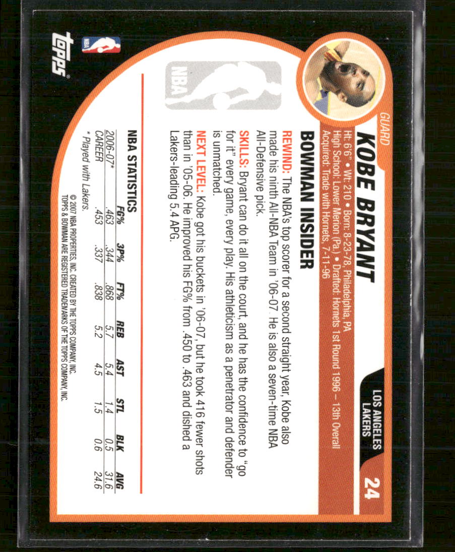2007-08 Bowman Kobe Bryant #24