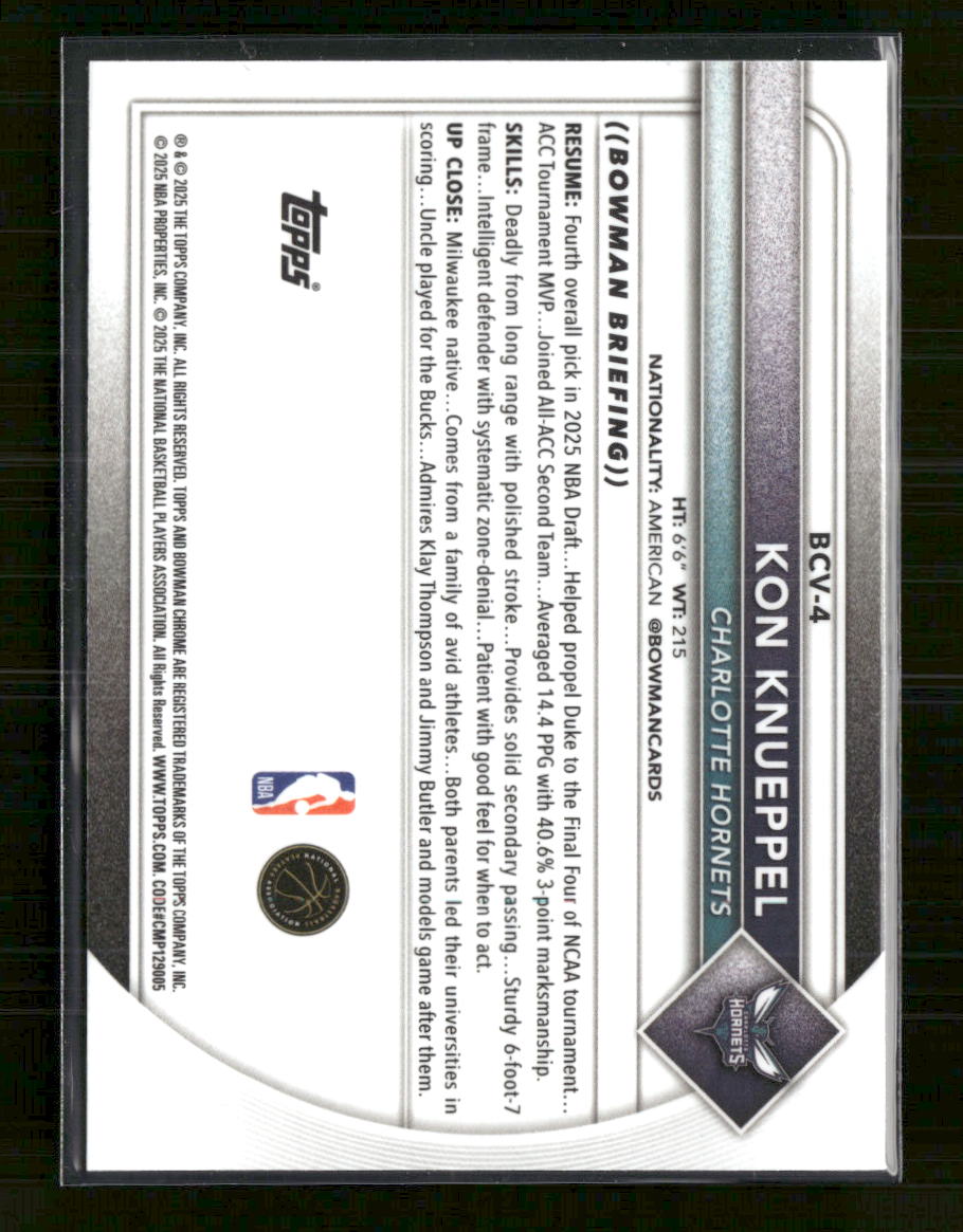 2025-26 Bowman Chrome Reptilian Refractor Kon Knueppel #BCV-4