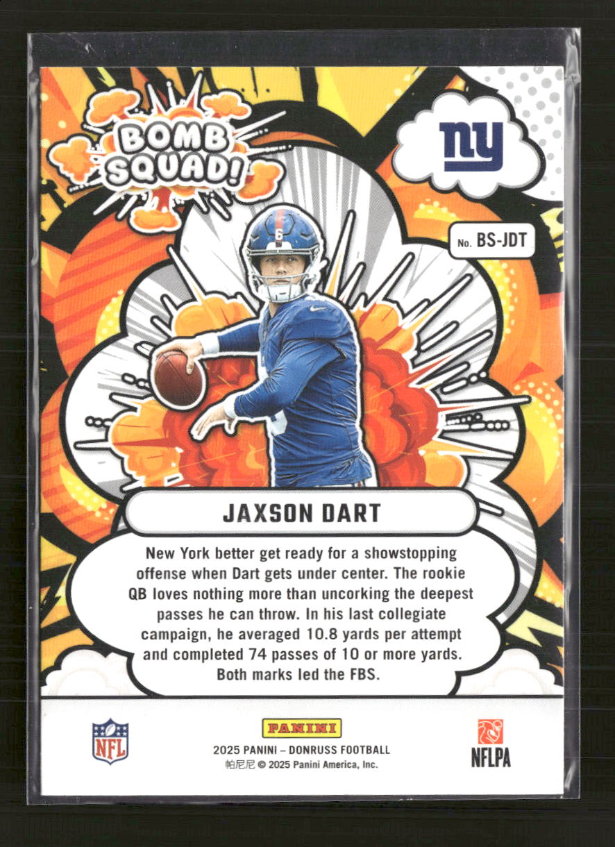 2025 Donruss Bomb Squad Holo Jaxson Dart #BS-JDT