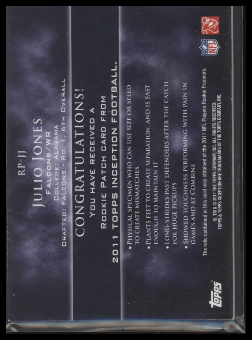 2011 Topps Inception Rookie Relics Patch #/158 Julio Jones #RP-JJ