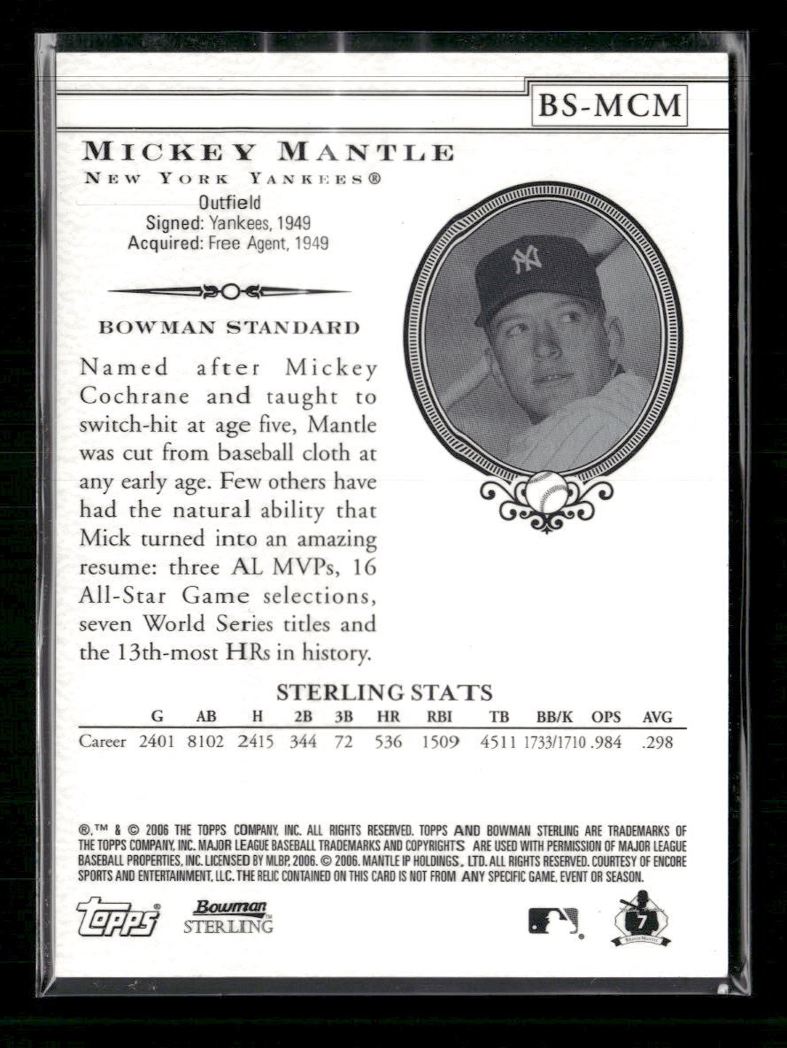 2006 Bowman Sterling Mickey Mantle #BS-MCM