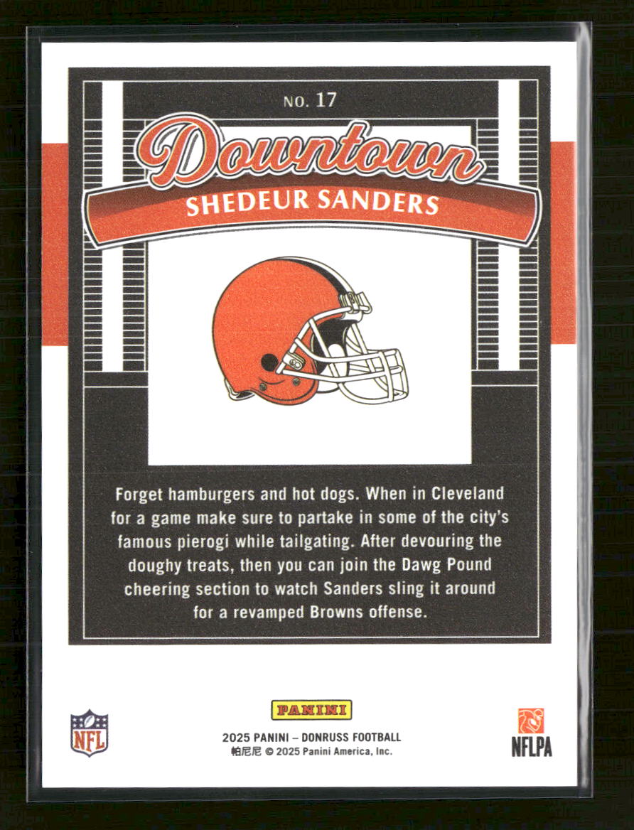 2025 Donruss Downtown! Shedeur Sanders #17