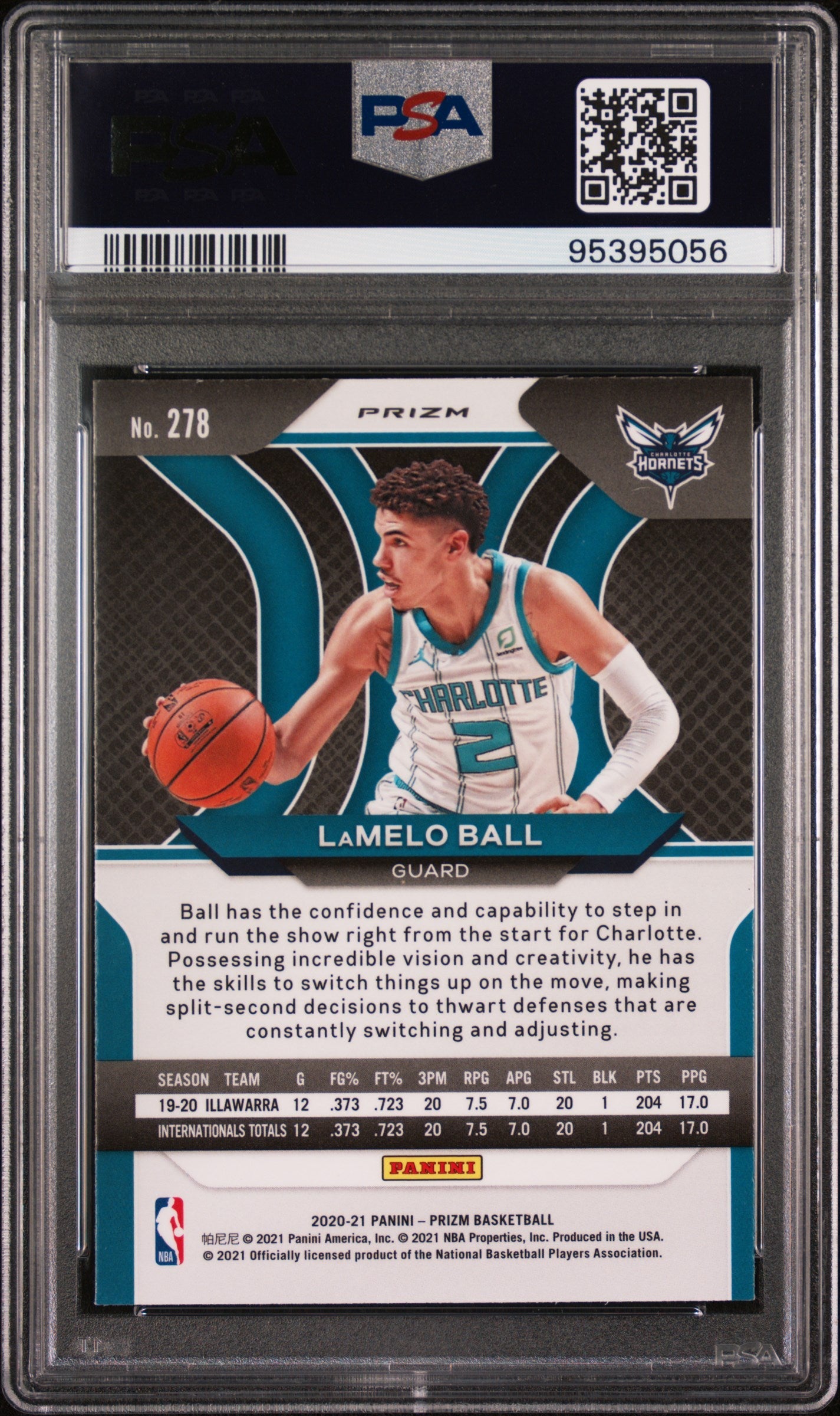2020 Panini Prizm Red/White/Blue Prizm Lamelo Ball 9 PSA #278
