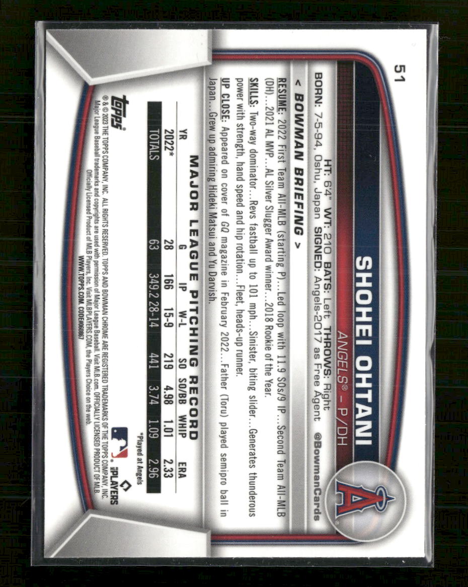 2023 Bowman Mojo Refractors Shohei Ohtani #51
