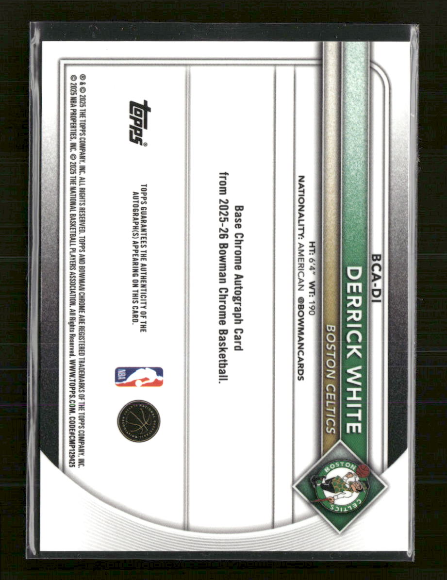 2025-26 Bowman Chrome Auto Yellow Mojo #/75 Derrick White Auto #BCA-DI