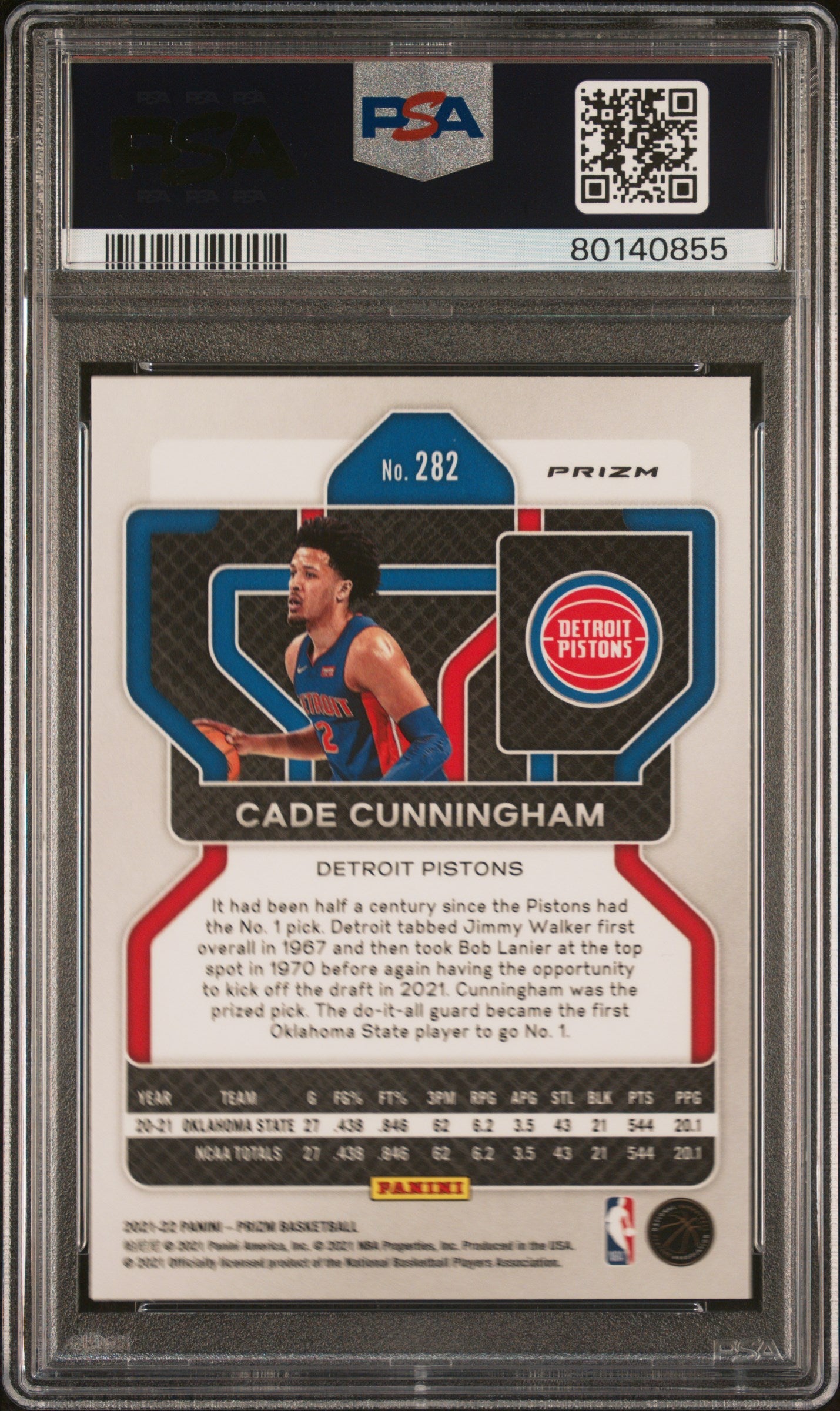 2021 Panini Prizm Purple Wave Cade Cunningham 10 PSA #282