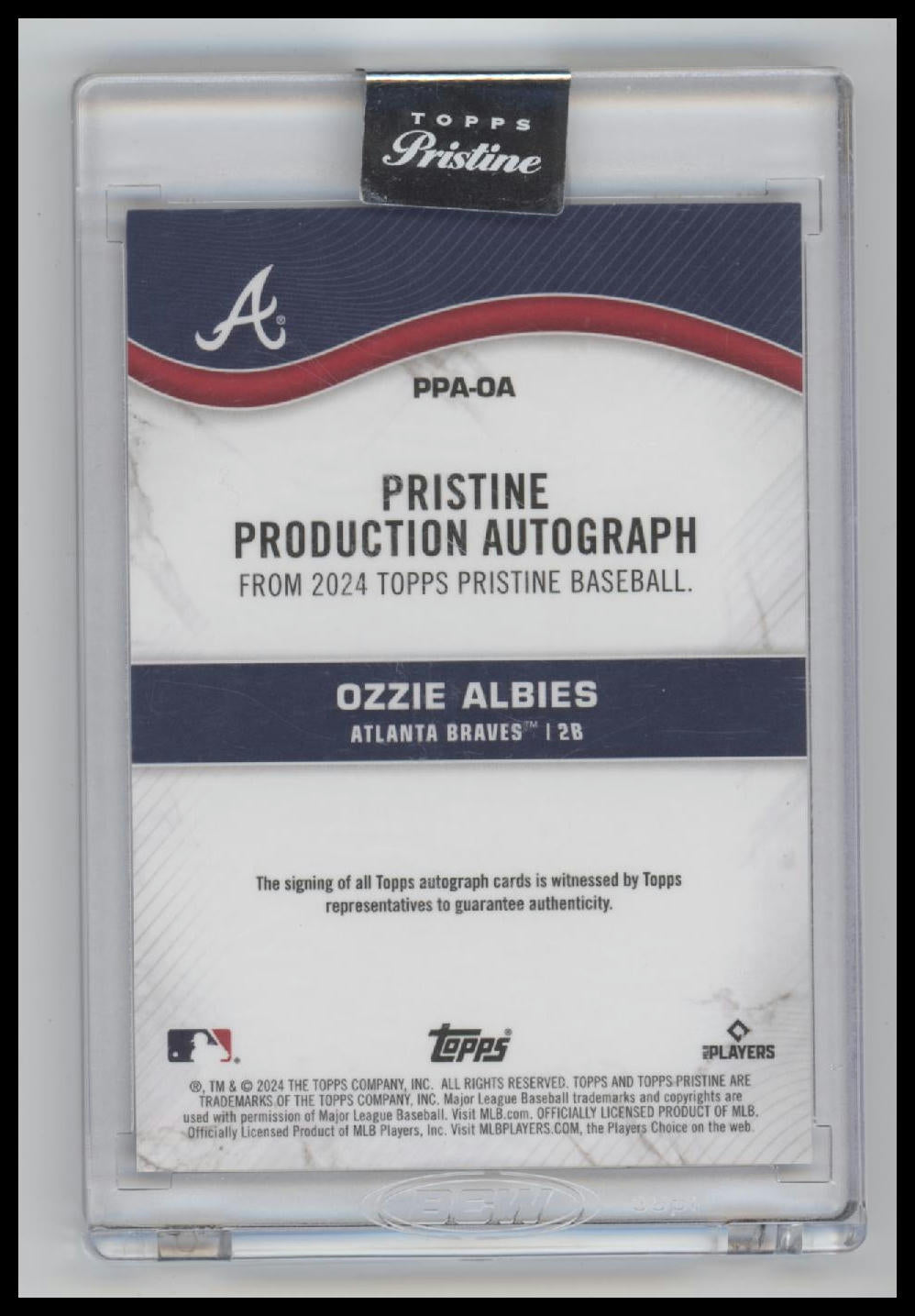 2024 Topps Pristine Pristine Production Auto Ozzie Albies #/99 #PPA-OA