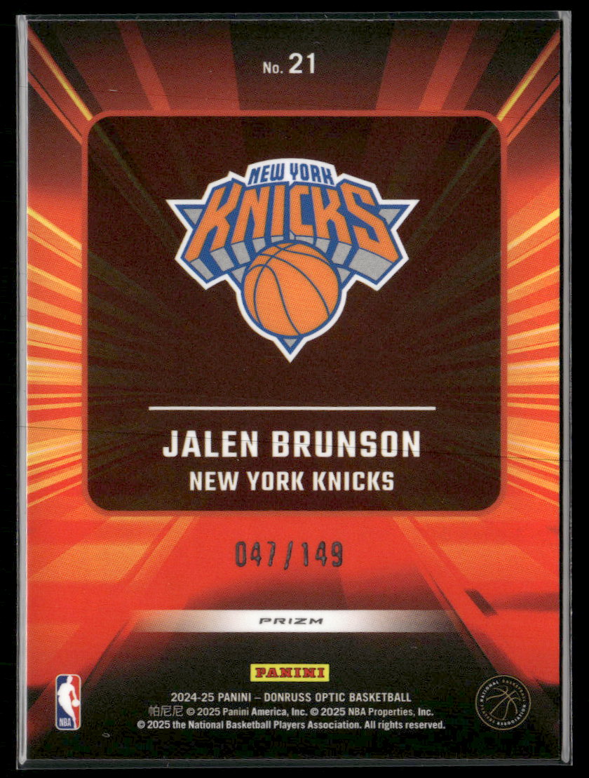 2024-25 Donruss Optic Express Lane Green Shock Jalen Brunson #/149 #21
