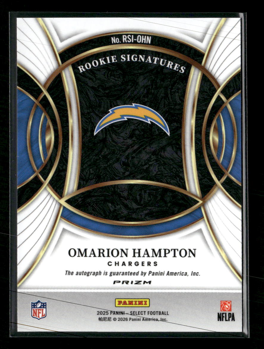 2025 Panini Select Rookie Signatures Prizm Omarion Hampton Auto #RSI-OHN