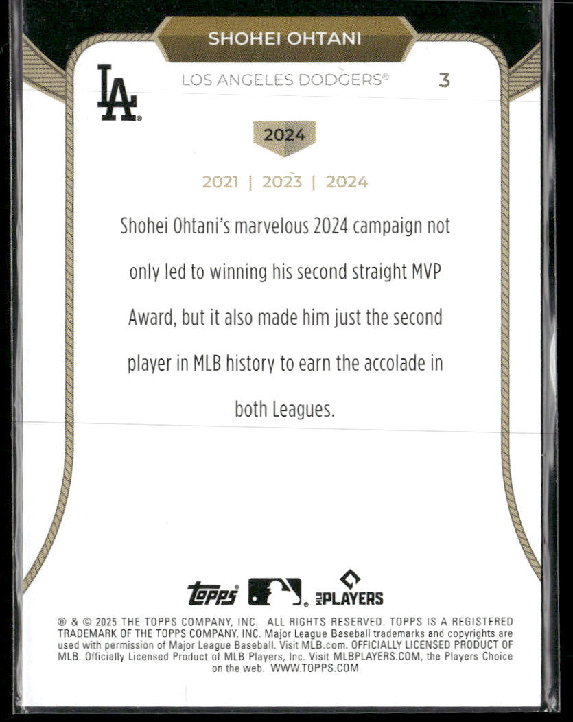 2025 Topps Welcome to the Club: 3X MVP Shohei Ohtani #3