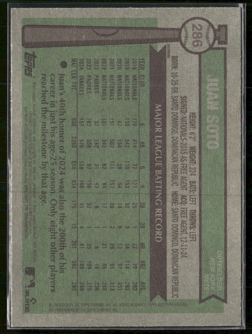 2025 Topps Heritage Nickname Variations Juan Soto #286