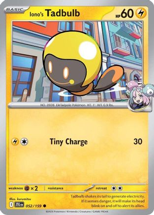 Iono's Tadbulb 052/159 - SV09 Journey Together Reverse Holofoil