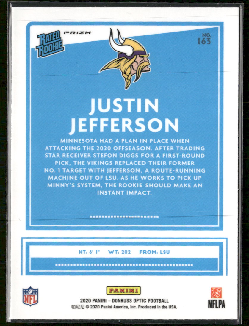 2020 Donruss Optic Pink Justin Jefferson Rookie #163