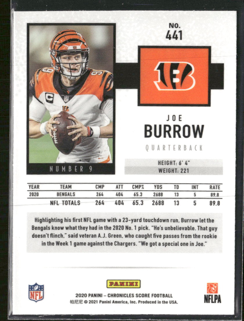 2020 Panini Chronicles 2020 Score Update Rookies Joe Burrow #441