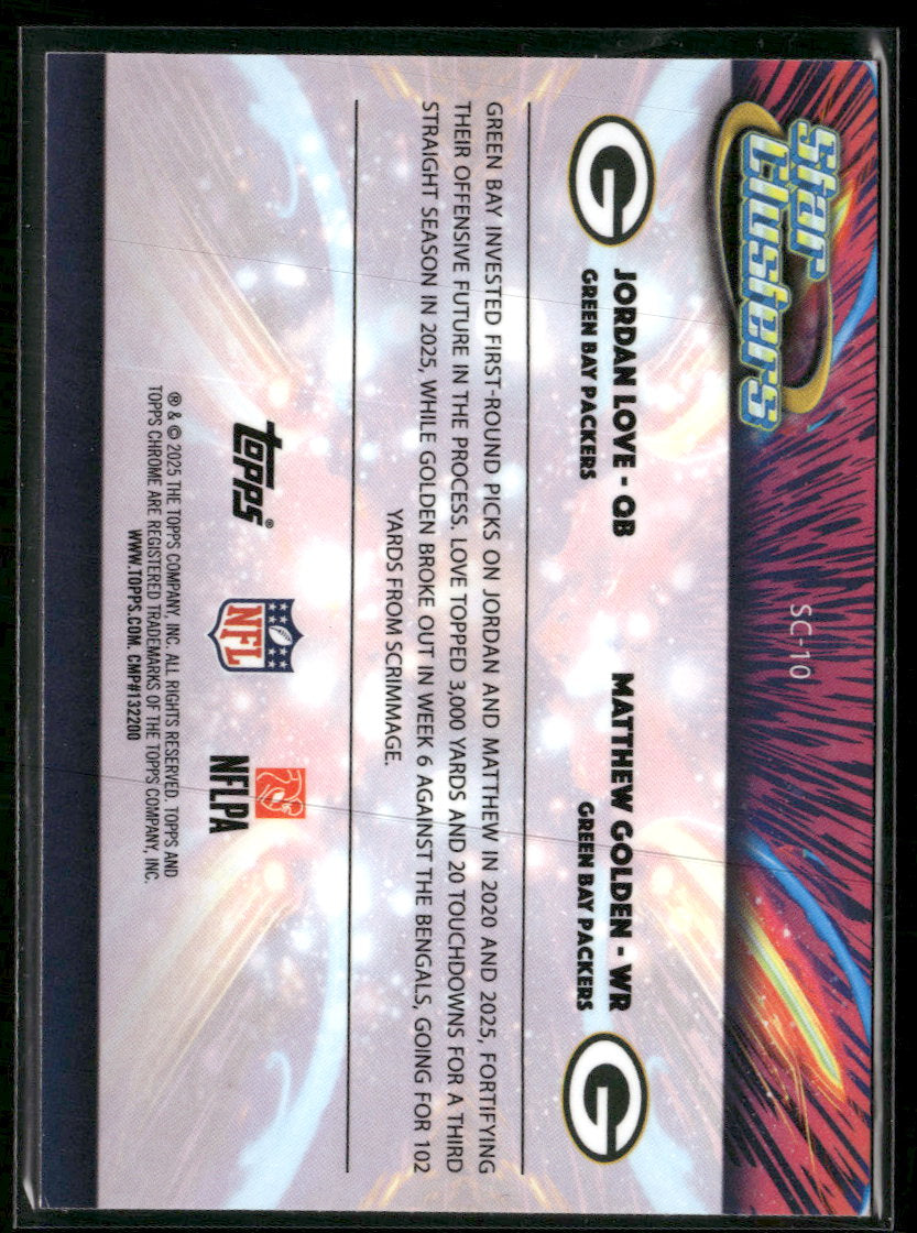 2025 Topps Chrome Cosmic Star Clusters Matthew Golden / Jordan Love #SC-10