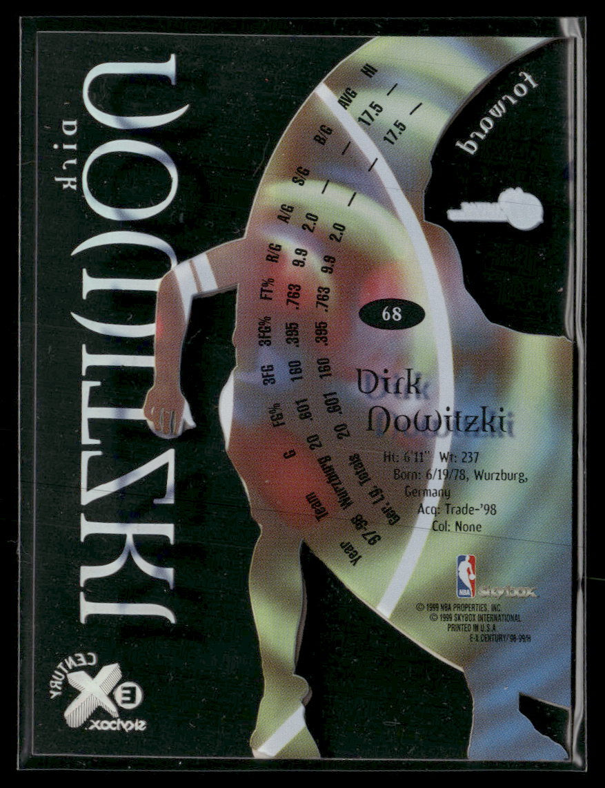 1998-99 SkyBox E-X Century Dirk Nowitzki Rookie #68