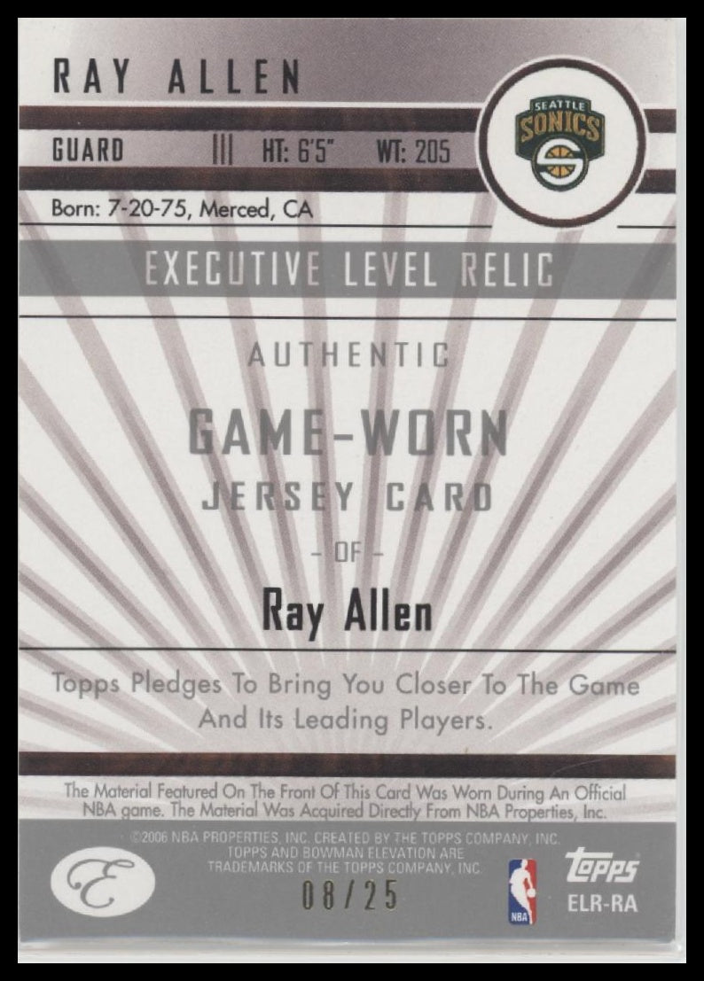 2005-06 Topps Total Executive Level Relic #/25 Ray Allen #ELR-RA