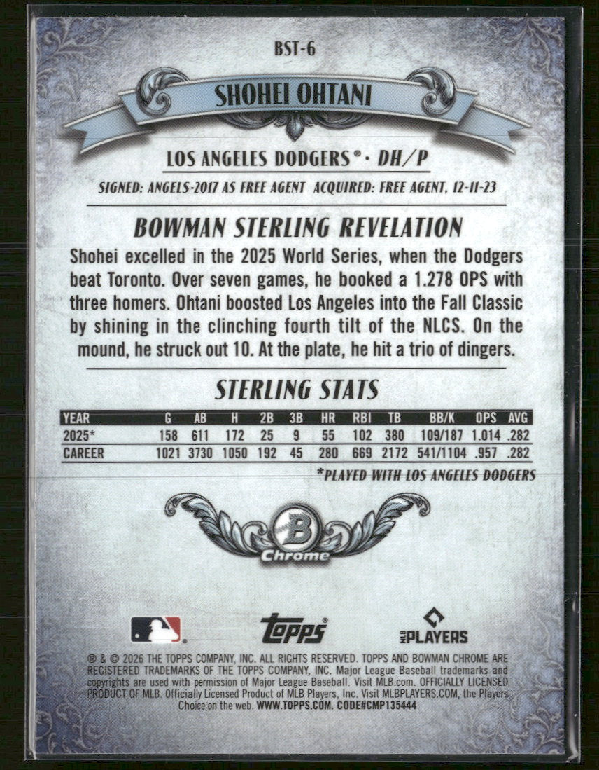 2026 Bowman Bowman Sterling Shohei Ohtani #BST-6