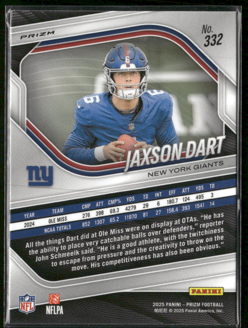 2025 Panini Prizm Pink Jaxson Dart #332