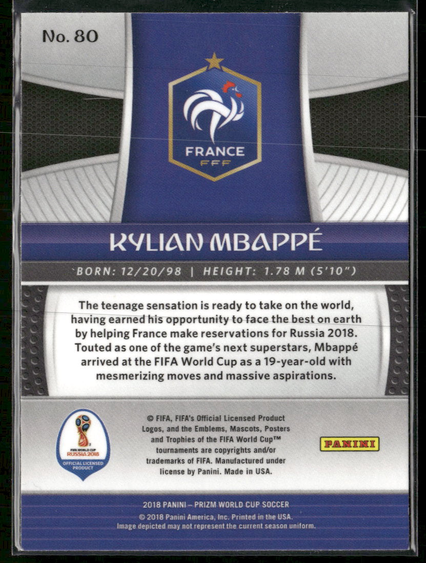 2018 Panini Prizm FIFA World Cup Kylian Mbappé #80