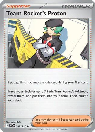 Team Rocket's Proton 208/null - ME Ascended Heroes Reverse Holofoil
