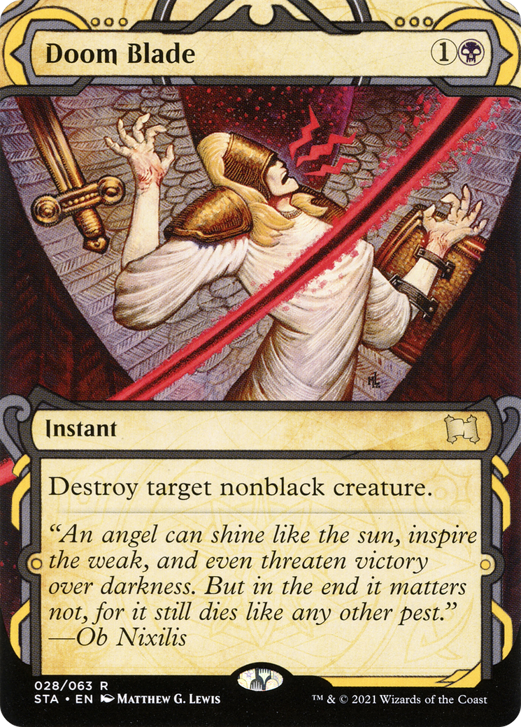 Doom Blade (STA-028) - Strixhaven Mystical Archive: (Showcase) (Borderless) Etched Foil