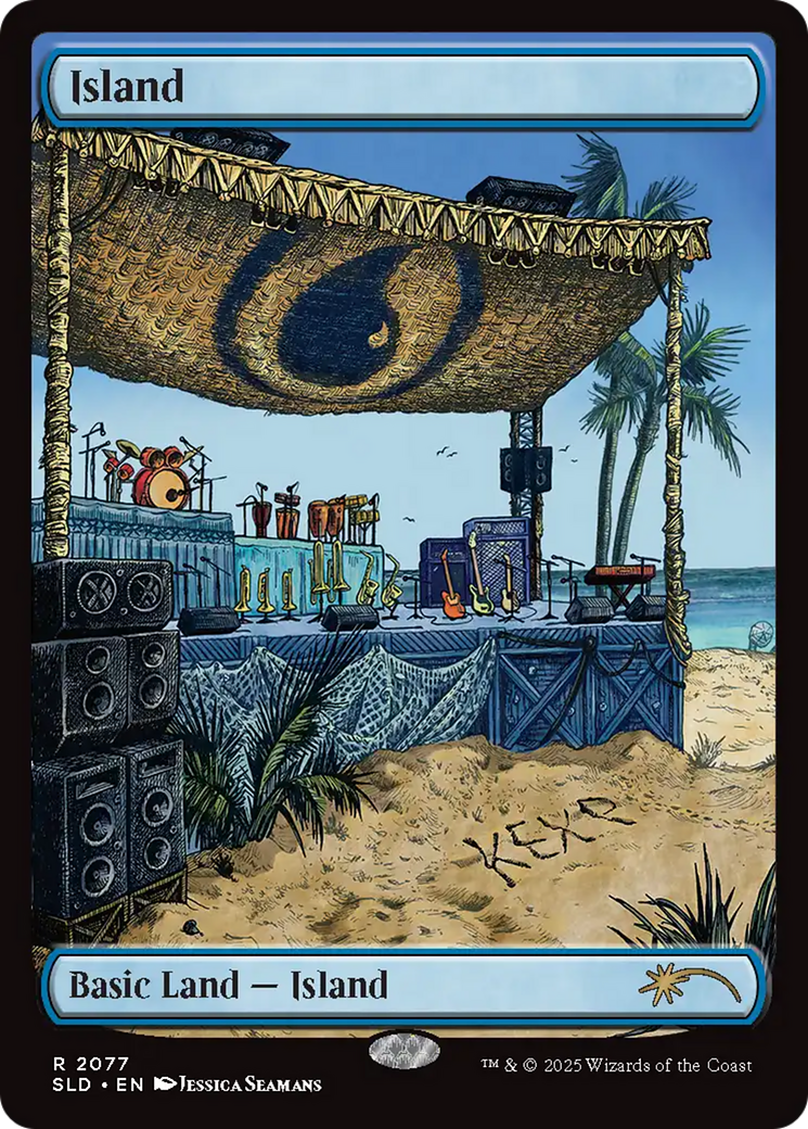 Island (SLD-2077) - Secret Lair Drop (Borderless) Foil