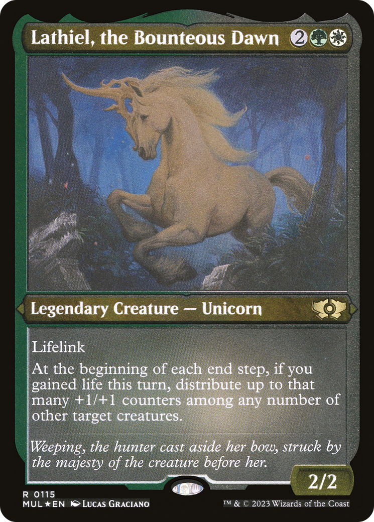 Lathiel, the Bounteous Dawn (Foil Etched) (MUL-115) - Multiverse Legends Foil