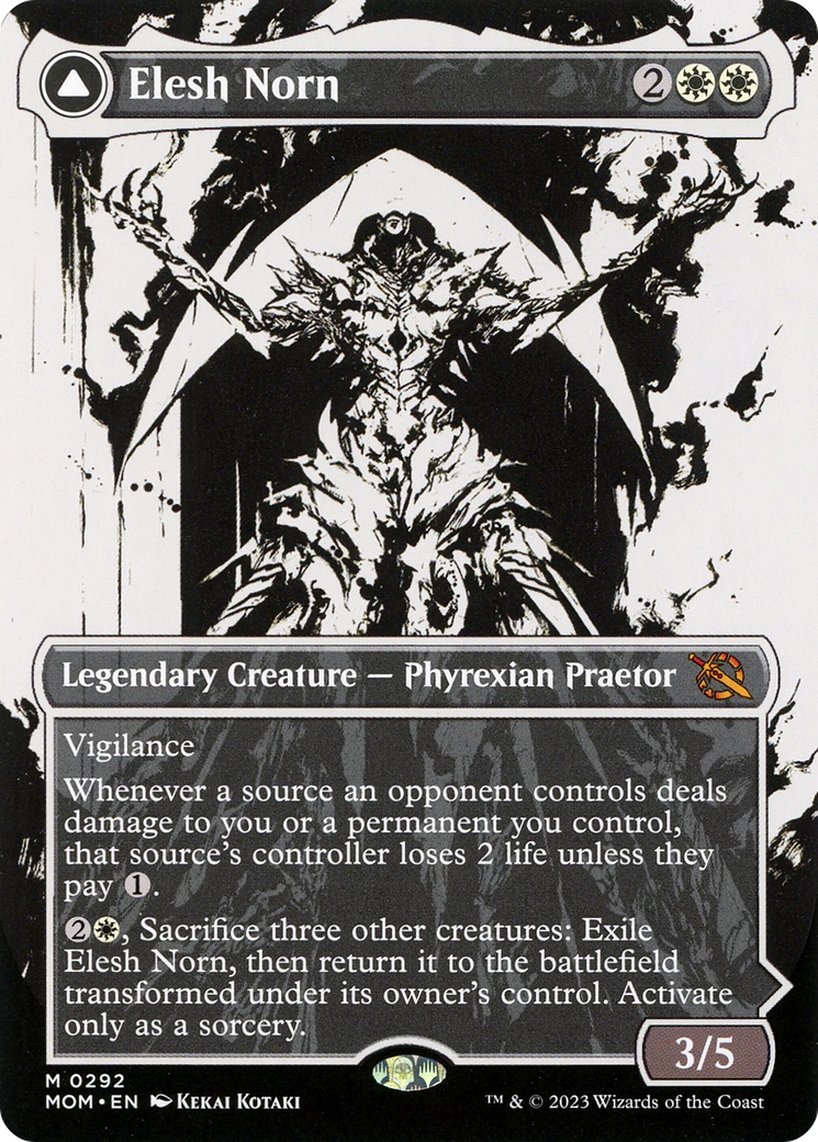 Elesh Norn // The Argent Etchings (MOM-292) - March of the Machine: (Showcase) (Borderless)