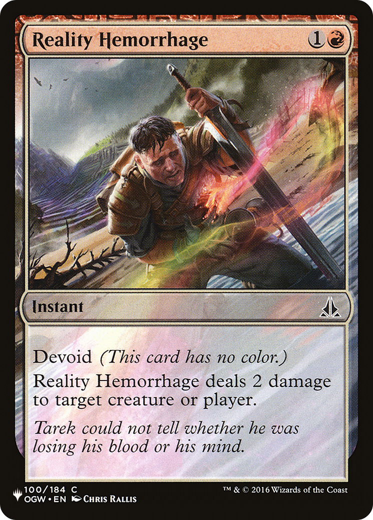 Reality Hemorrhage (LIST-OGW-100) - The List: (devoid)