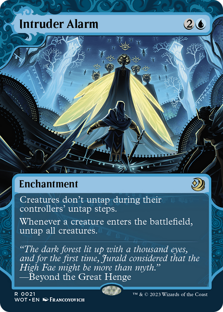 Intruder Alarm (WOT-021) - Wilds of Eldraine: Enchanting Tales: (Showcase) (Borderless) Foil
