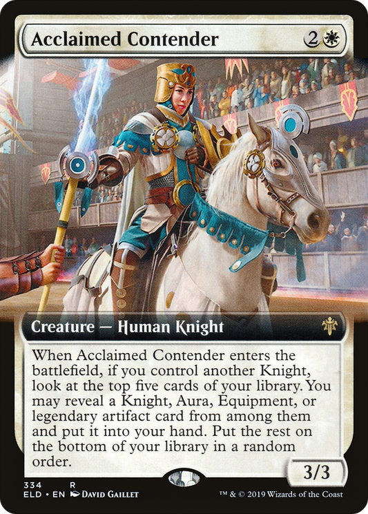 Acclaimed Contender (ELD-334) - Throne of Eldraine: (Extended Art) Foil