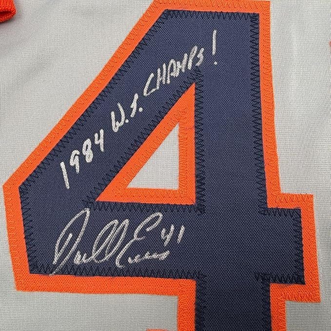 Framed Autographed/Signed Darrell Evans 35x39 1984 WS Champs Detroit Grey Baseball Jersey JSA COA