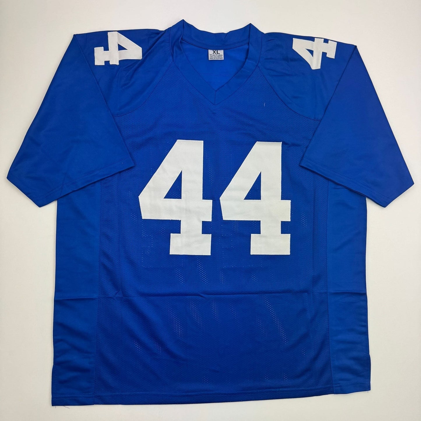Autographed/Signed Cam Skattebo New York Blue Football Jersey Beckett BAS COA