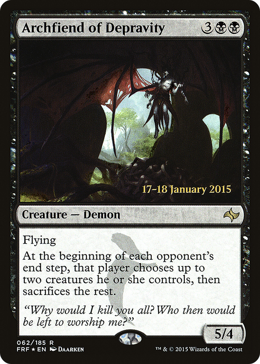 Archfiend of Depravity (PRE-62S) - Fate Reforged Promos Foil
