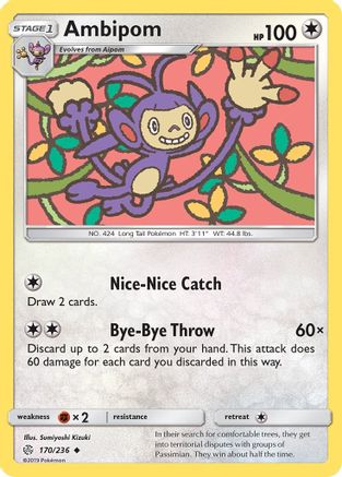 Ambipom 170/236 - SM  Cosmic Eclipse Reverse Holofoil