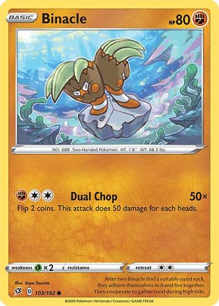 Binacle 103/192 - SWSH02 Rebel Clash Reverse Holofoil