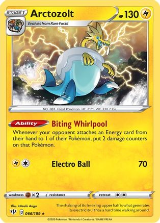 Arctozolt 066/189 - SWSH03 Darkness Ablaze Reverse Holofoil