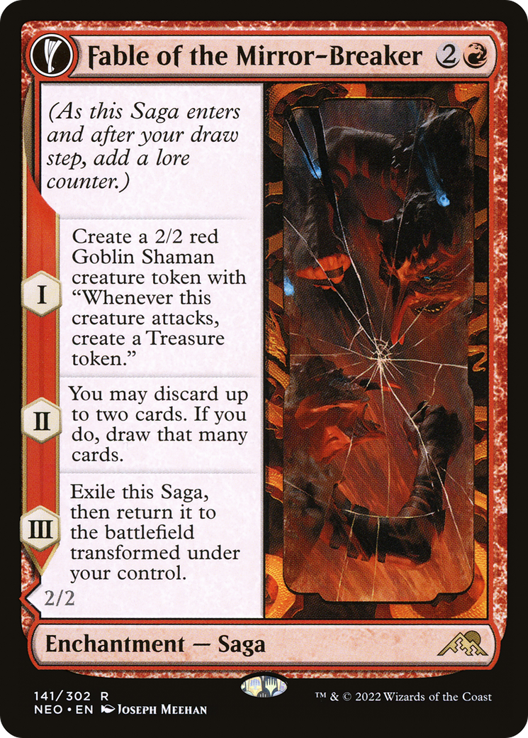 Fable of the Mirror-Breaker // Reflection of Kiki-Jiki (NEO-141) - Kamigawa: Neon Dynasty: (fandfc, enchantment)