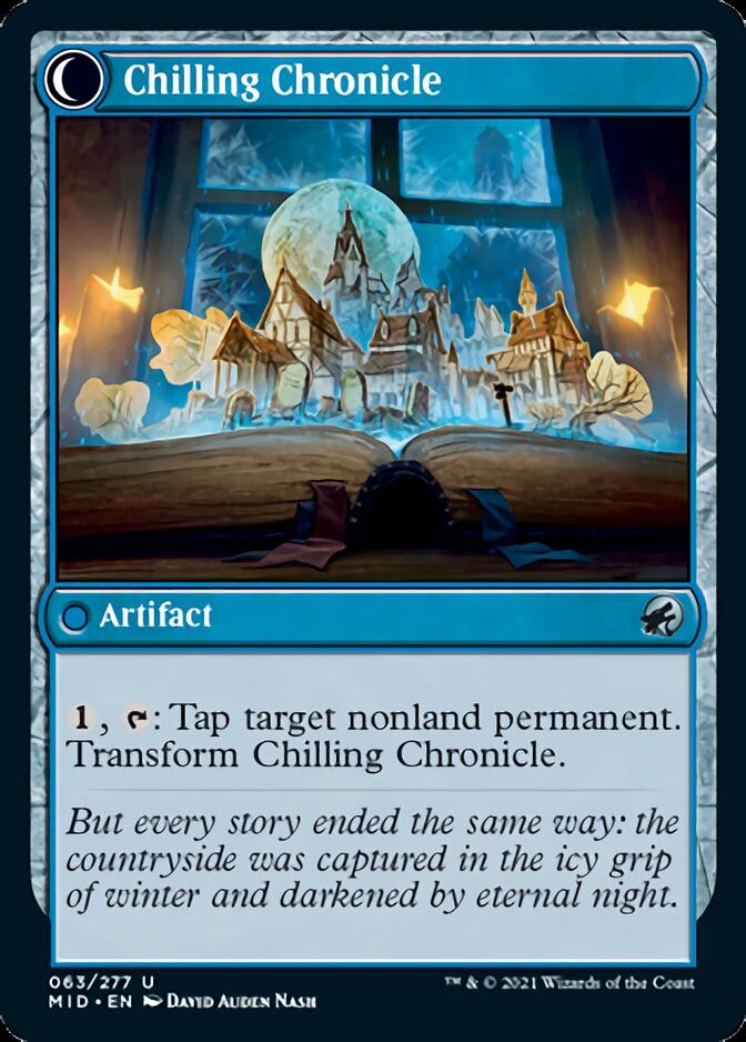 Mysterious Tome // Chilling Chronicle (MID-063) - Innistrad: Midnight Hunt: (Double Faced Transform) Foil